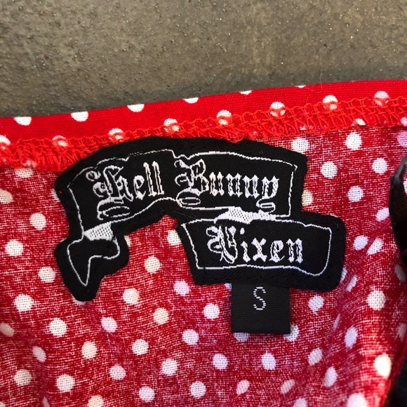 Hell Bunny Vixen polka dot pin up dress (Small) - Picture 3 of 5